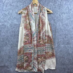 Kaitlyn‎ Vest Womens Large Boho Bandana Flowy Sheer Paisley Festival Hippie